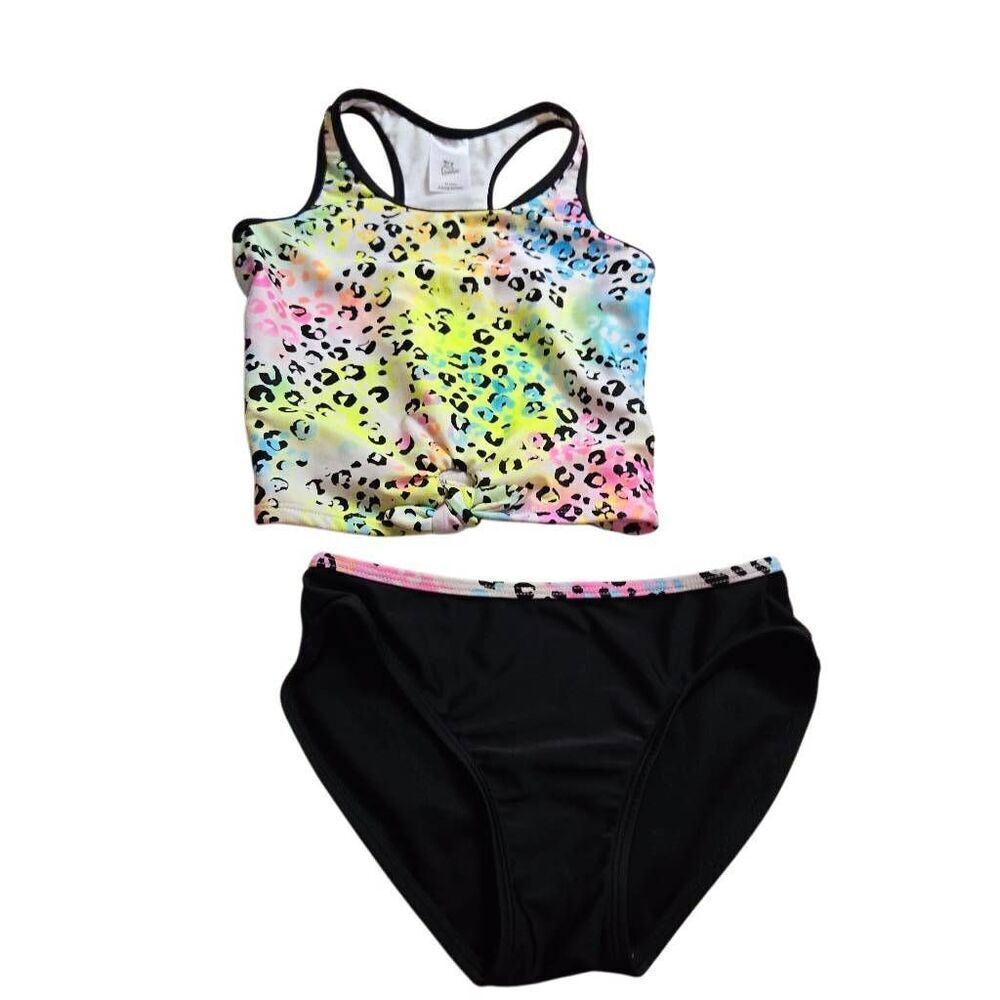Art Class Rainbow Leopard tankini swimsuit M7/8